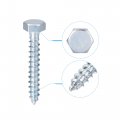 Uxcell Hex Lag Screws M6 X 40mm Carbon Steel Zinc Plated Half Thread Self-tapping Bolts For Wood Screw 25pcs