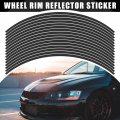 X Autohaux 16pcs Fit 17 Wheel Motorcycle Car Bike Rim Sticker Strips Reflective Stripe Tape Reflector Black