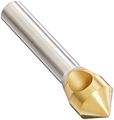 Keo 53512 Cobalt Steel Single-end Countersink Tin Coated 82 Degree Point Angle Round Shank 5 16 Diameter 1 2 Body 