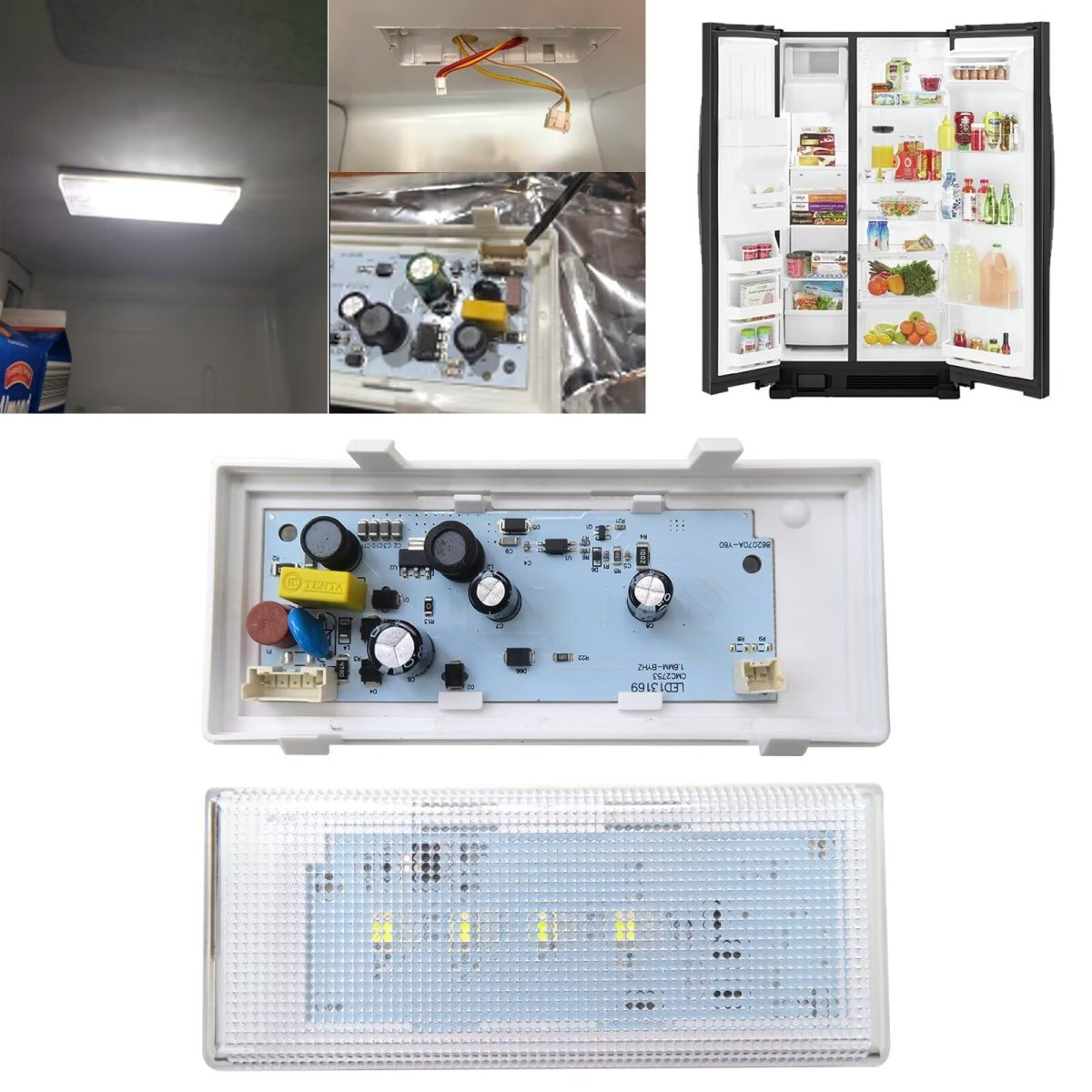 Blue Elf Wpw10515058 Refrigerator Led Light Replacement For Whirlpool Model 106 Replace Ap6022534 Ps11755867 W10465957