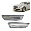 Hecasa Pair Led Front Side Marker Lights For 2003-2007 Infiniti G35 2d Coupe 2002-2007 Nissan Skyline V35 Bumper Lamps Turn 