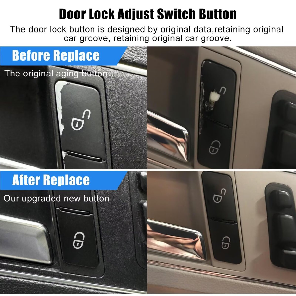 Door Lock Unlock Button Replacements Compatible For Mercedes Benz Driver Side Replace 2049058402