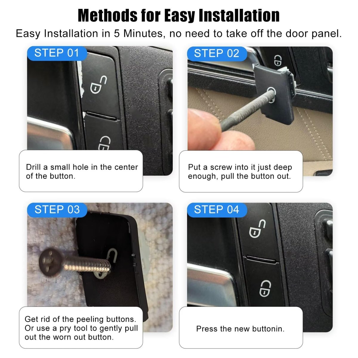 Door Lock Unlock Button Replacements Compatible For Mercedes Benz Driver Side Replace 2049058402