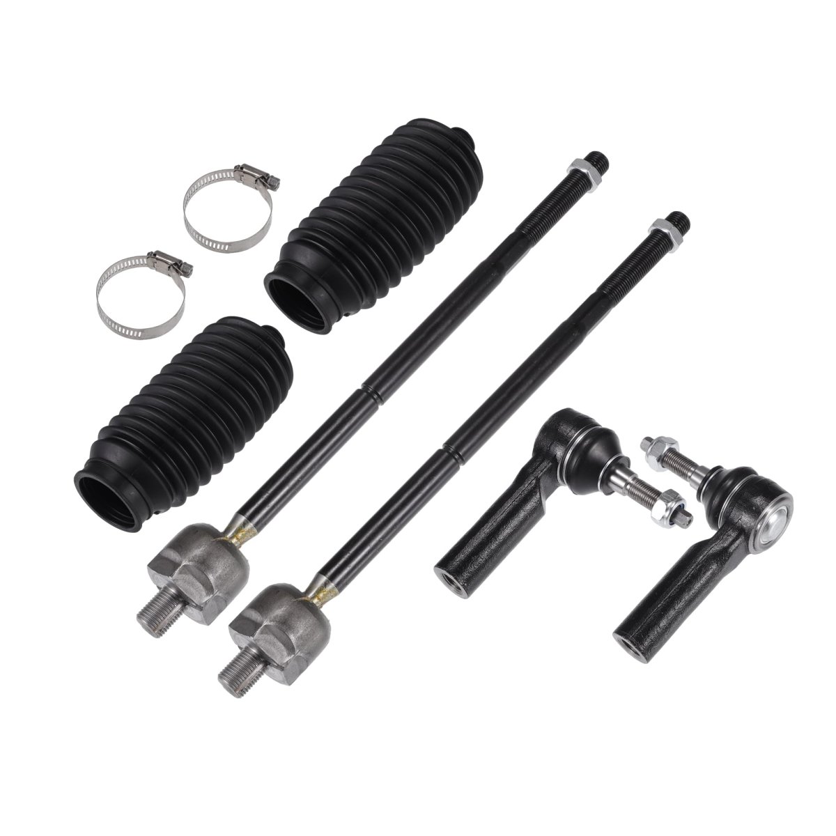 6pcs Front Inner Outer Tie Rod Ends Kit Suspension Steering End Ford For Mustang 2005-2010 Drag Link No Es80805 Ev80804