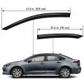 Lightronic Wv94718 Outside-mount Side Window Visor Deflector Rain Guard Dark Smoke Shatterproof 4-pieces Set For 2020-2023