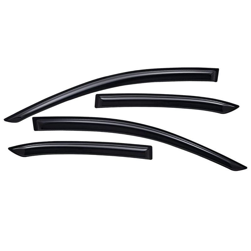 Lightronic Wv94718 Outside-mount Side Window Visor Deflector Rain Guard Dark Smoke Shatterproof 4-pieces Set For 2020-2023