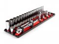 Tekton 3 8 Inch Drive 12-point Socket And Ratchet Set With Rails 44-piece 6-24 Mm Skt13202 