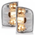 Hecasa Pair Tail Light Compatible With 2007-2014 Chevy Chevrolet Silverado Gmc Sierra 1500 2500 Hd 3500 Halogen Brake Lamp