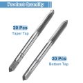 20 Pairs Metric Hand Tap Set M4 X 0 7 H2 Thread Taper Bottom Taps High Speed Steel Hss Screw Threading Tapping Tool Kit