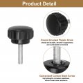 Uxcell 16pcs Round Knurled Thumb Screws M5 X 20mm Carbon Steel Zinc Plated Thread Thumbscrew Clamping Knob Screw For Quick