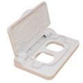 X-haibei Duplex Horizontal Outdoor Outlet Cover White Weatherproof Wallplate For Rv Camper Trailer Electrical Socket 