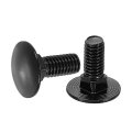 30 Pieces Carriage Bolts M6 X 16mm Stainless Steel 304 Round Head Square Neck Screws Black Oxide Bolt Screw For Fastening 