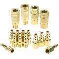 16 Pack 1 4 Npt Air Hose Fittings Kit Solid Brass Quick Connect Compressor Accessories With Male And Female Couplers Plugs 