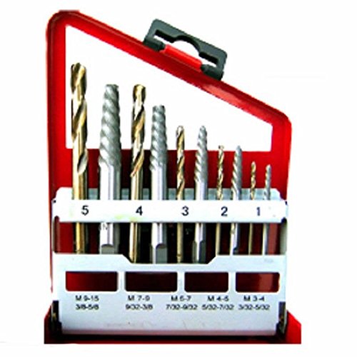 10pc Screw Extractor Easy Out Right Hand Drill Bit