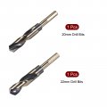 Uxcell Reduced Shank Drill Bit Set 20mm 22mm Titanium Nitride Coated High Speed Steel 4341 Tri-flat Drilling Tool For Stainless
