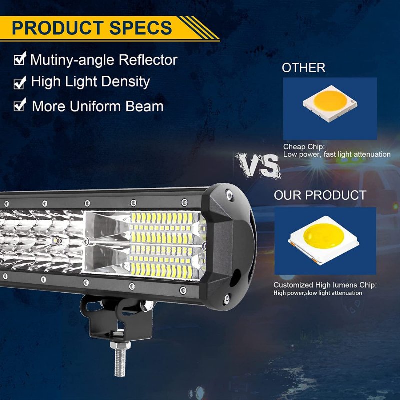 34 In 468w Led Light Bar Triple Row Spot Flood Combo Beam Waterproof Off Road Work Lights For Jeep Trucks Suv Atv Utv Boat 12v