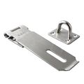 Brushed Nickel Sus304 Stainless Steel Hasp Lock Latch 5 In Heavy Duty Padlock With Mounting Screws For Cabinets And Pet Cages 