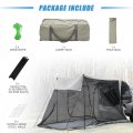 Uxcell Suv Tent Car Camping Pu4000mm Waterproof 1-4 Person Tailgate Tents Universal Fit Most Suvs Cars Khaki