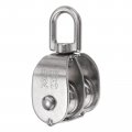 Uxcell M25 Double Pulley Block Stainless Steel Swivel Rigging Lifting Wheel Fixed Crane Hanging Wire Towing Rope Cable Roller