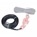 Astra Depot Set 2pcs 1 4 Uhmwpe Synthetic Winch Rope Extension With Stainless Steel Thimble Eyes On Both End Black