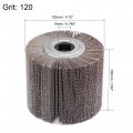 Uxcell 120mmx100mm Flap Wheel Abrasive Cloth Wire Drawing Polishing Sanding 120 Grit For Stainless Steel Metal Wood