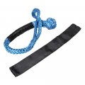 Astra Depot 2pcs 1 2 Blue Synthetic Soft Shackle Rope 38 000lbs Black Protective Sleeve For 4dw Off-road Towing Truck Atv Utv