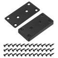 6 Pcs Mending Plate Metal Flat Bracket Straight Brace Fixing Joining For Wood With Screws Black 3 11 X1 58 