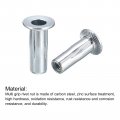 Uxcell M6 Multi-grip Rivet Nuts 8pcs Pre-bulbed Shank Flat Head Threaded Insert Nut Carbon Steel Plus For Construction