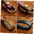 Callaron 2pcs Locket Pendant Leather Key Chain Pendentsring Rings Car Keychains Black Key Eye