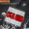 Blackhorse-racing Led Magnetic Trailer Light Kit 2pcs Universal Running Brake Turn Ip68 Waterproof Adsorbed Magnet With 24ft