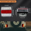 Blackhorse-racing Led Magnetic Trailer Light Kit 2pcs Universal Running Brake Turn Ip68 Waterproof Adsorbed Magnet With 24ft