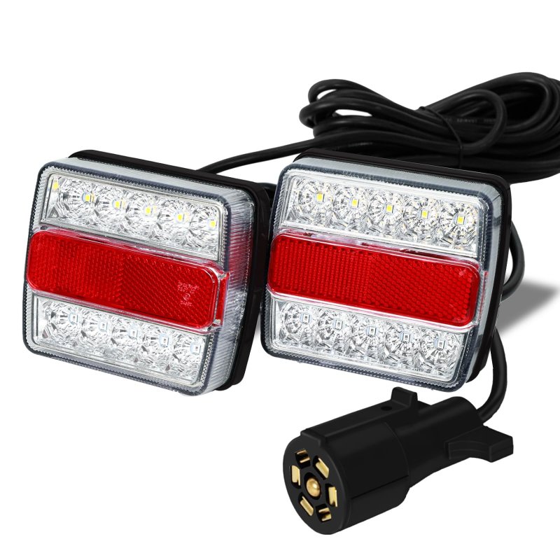 Blackhorse-racing Led Magnetic Trailer Light Kit 2pcs Universal Running Brake Turn Ip68 Waterproof Adsorbed Magnet With 24ft