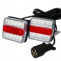 Blackhorse-racing Led Magnetic Trailer Light Kit 2pcs Universal Running Brake Turn Ip68 Waterproof Adsorbed Magnet With 24ft 
