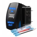 Ls09901 7 Pin Momentary Laser Rocker Switch Winch In Out 20 Amp 12v Black