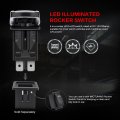 Mictuning Ls09901 7 Pin Momentary Laser Rocker Switch Winch In Out 20 Amp 12v Black