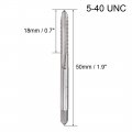 Uxcell Machine Tap 5-40 Unc Thread 2a High Speed Steel Screw Taps Threading Tapping Tool