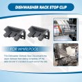 Version 2x Dishwasher Rack Stop Clip W10195622 Upper Dishrack Slide Rail Rear For Whirlpool Kitchenaid Ken-more 7wdt770paym0