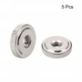 Uxcell Round Knurled Thumb Nuts Conector Lock Adjusting M8 Female Threaded Thin Type Nickel Plated Pack Of 5