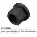 Uxcell M20 Flange Hex Nut Grade 10 9 Carbon Steel Black Oxide Finished For Machinery