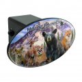 Mount Rainier National Park Washington Wa Animals Bear Fox Cougar Deer Wolf Oval Tow Trailer Hitch Cover Plug Insert
