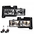 G-plus Headlights Compatible With 1994-1998 Gmc C K 1500 2500 Sierra Yukon Suburban Bumper Headlamp Cleara Lensa Chrome