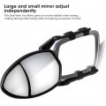 Towing Mirror Universal Dual Views Adjustable Clip On Rearview Side Oval Mirror 7 5x5 5in For Car Truck