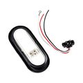 2pcs White Oval 24-led Reverse Backup Tail Light Rubber W Grommet Kit Truck Trailer Rv Ute
