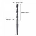 Uxcell 11 2mm Twist Bit Jobber Drill With Mt1 Morse Taper Shank 90mm Flute Length High-speed Steel Black Oxide Bits