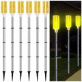 6 Pcs Solar Powered Driveway Markers Lights Landscape Reflectors On Poles For Snow Road Outdoor Yard Yellow 37 Inch 