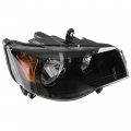 Hecasa Headlight Headlamp Black Housing Clear Lens Compatible With 2011-2020 Dodge Grand Caravan 4-door Van 2008-2016 Chrysler