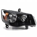 Hecasa Headlight Headlamp Black Housing Clear Lens Compatible With 2011-2020 Dodge Grand Caravan 4-door Van 2008-2016 Chrysler