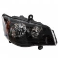 Hecasa Headlight Headlamp Black Housing Clear Lens Compatible With 2011-2020 Dodge Grand Caravan 4-door Van 2008-2016 Chrysler