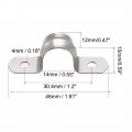 Uxcell 14mm 0 55 Rigid Pipe Strap 2 Holes 304 Stainless Steel Tension Tube Clip Clamp 20pcs