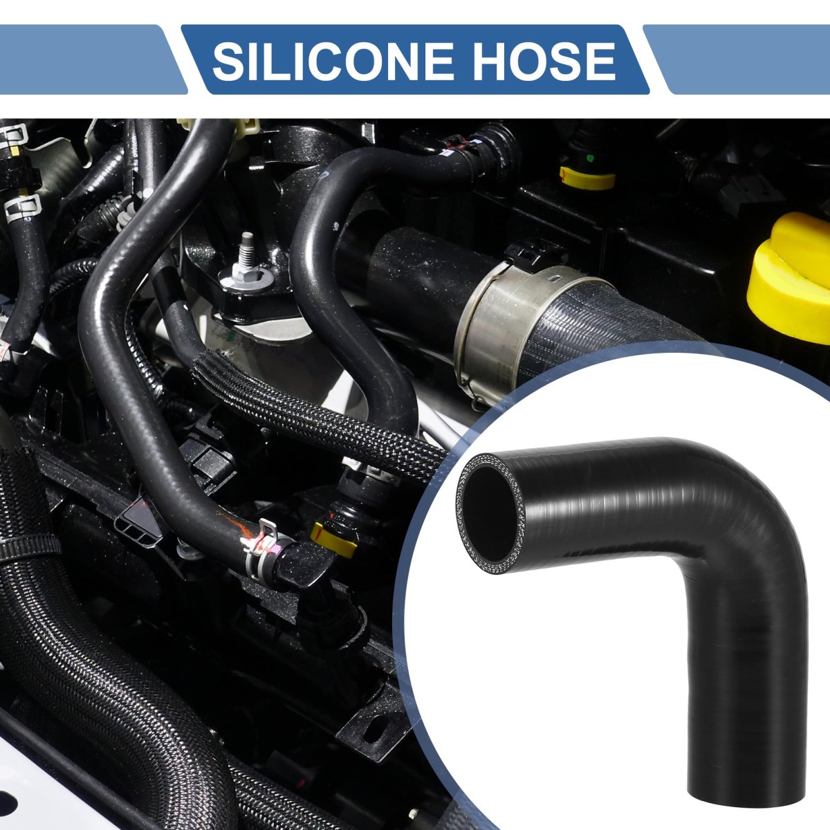 1 Pcs 35-38mm 38 -1 50 Id 120mm 4 72 Length 90 Degrees Black Car Silicone Hose Coolant Universal
